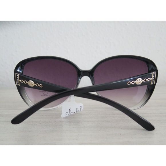 Jessica Simpson J5997-OXX Oversized Crystal Accent Black & Clear Rim Sunglasses - Picture 8 of 11